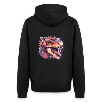 Dinosaurier Trex Dinos Dinosaurus Dino Baby - Unisex Premium Bio Zip Hoodie - Schwarz - Hinten - Nico (187cm)
