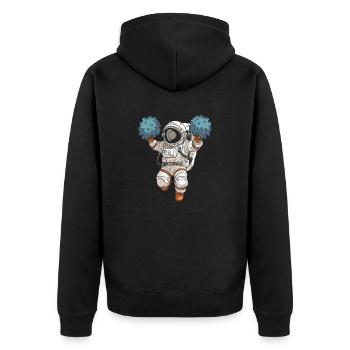 Cheerleader Cheerleading Astronaut - Unisex Premium Bio Zip Hoodie - Schwarz - Hinten - Nico (187cm)