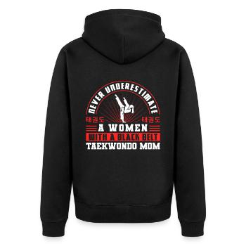 TKD Korean Martial Arts Tae Kwon - Unisex Premium Bio Zip Hoodie - Schwarz - Hinten - Nico (187cm)