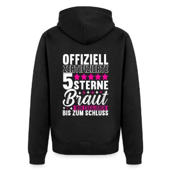 Junggesellinnenabschied Braut - Unisex Premium Bio Zip Hoodie - Schwarz - Hinten - Nico (187cm)