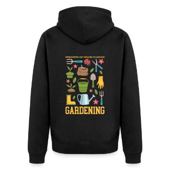 Garden Home Gardener Gardener Gardener Gardening Gift - Unisex Premium Organic Zip Hoodie - black - Back - Nico (187cm)