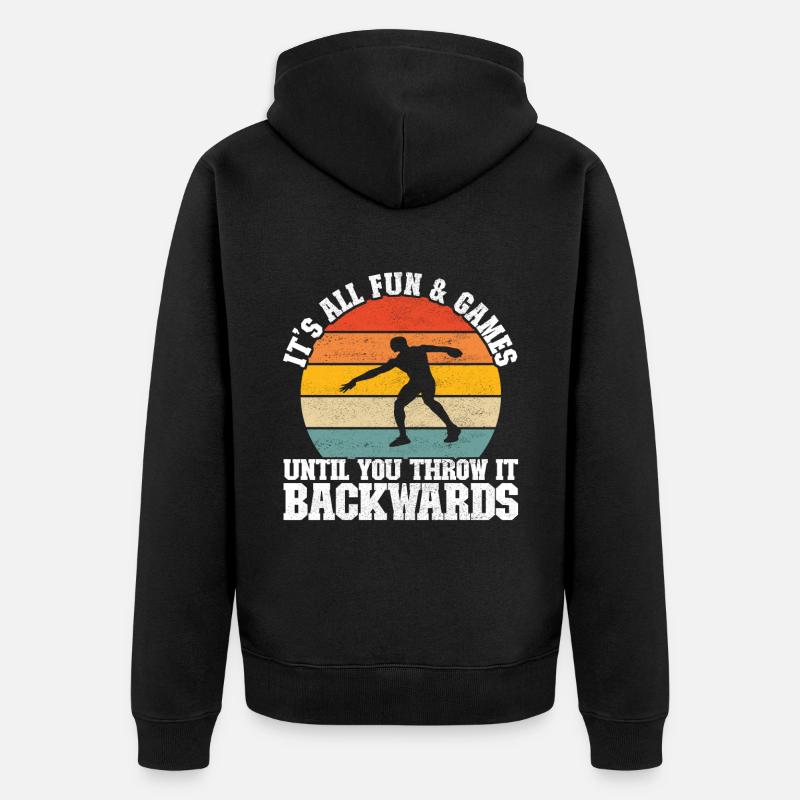 Discus thrower Discus throw - Unisex Premium Organic Zip Hoodie - black