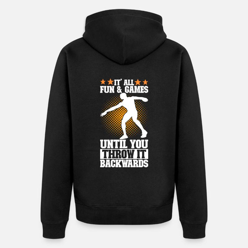 Discus thrower Discus throw - Unisex Premium Organic Zip Hoodie - black