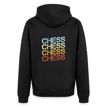 Échecs Rétro - Veste à capuche bio Premium Unisexe - noir - Dos - Nico (187cm)
