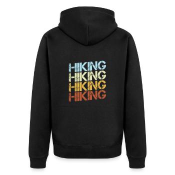 Hiking Retro - Unisex Premium Organic Zip Hoodie - black - Back - Nico (187cm)