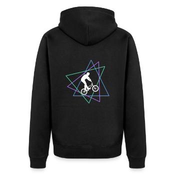 bmx - Unisex Premium Organic Zip Hoodie - black - Back - Nico (187cm)