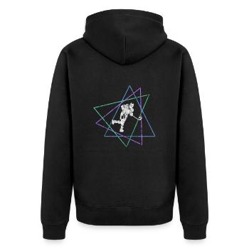Eishockey - Unisex Premium Organic Zip Hoodie - black - Back - Nico (187cm)
