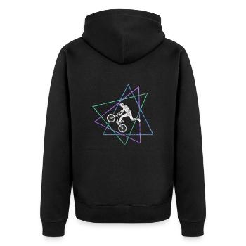 bmx - Unisex Premium Organic Zip Hoodie - black - Back - Nico (187cm)