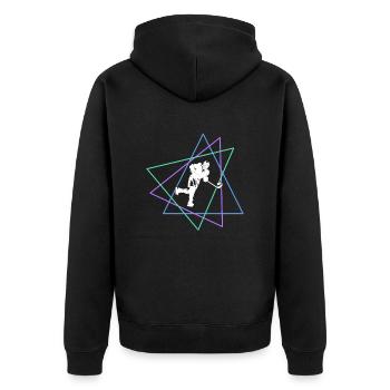 Eishockey - Unisex Premium Organic Zip Hoodie - black - Back - Nico (187cm)