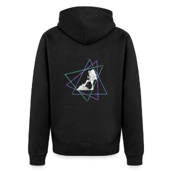 Bergsteigen - Unisex Premium Bio Zip Hoodie - Schwarz - Hinten - Nico (187cm)