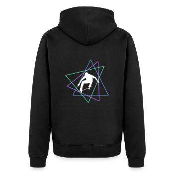 Skating - Unisex Premium Organic Zip Hoodie - black - Back - Nico (187cm)