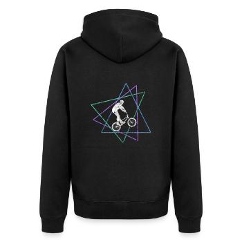 BMX - Unisex Premium Organic Zip Hoodie - black - Back - Nico (187cm)