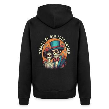 Dia de los Muertos Sugar Skull Mexikanischer Feiertag - Unisex Premium Bio Zip Hoodie - Schwarz - Hinten - Nico (187cm)