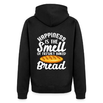 Funny bread baking baker - Unisex Premium Organic Zip Hoodie - black - Back - Nico (187cm)