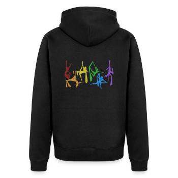 Soie aérienne LGBT Gymnastique arc-en-ciel Yoga aérien - Veste à capuche bio Premium Unisexe - noir - Dos - Nico (187cm)