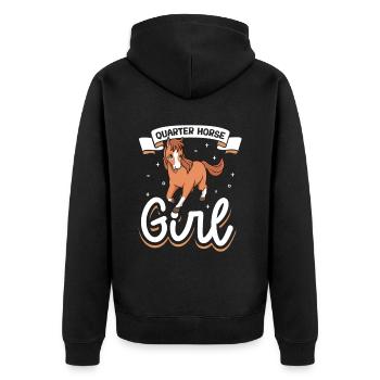 Quarter Horse Girl - Unisex Premium Organic Zip Hoodie - black - Back - Nico (187cm)