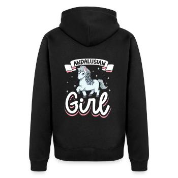 Fille andalouse - Veste à capuche bio Premium Unisexe - noir - Dos - Nico (187cm)