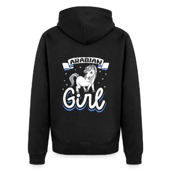 Arabian Girl - Unisex Premium Bio Zip Hoodie - Schwarz - Hinten - Nico (187cm)