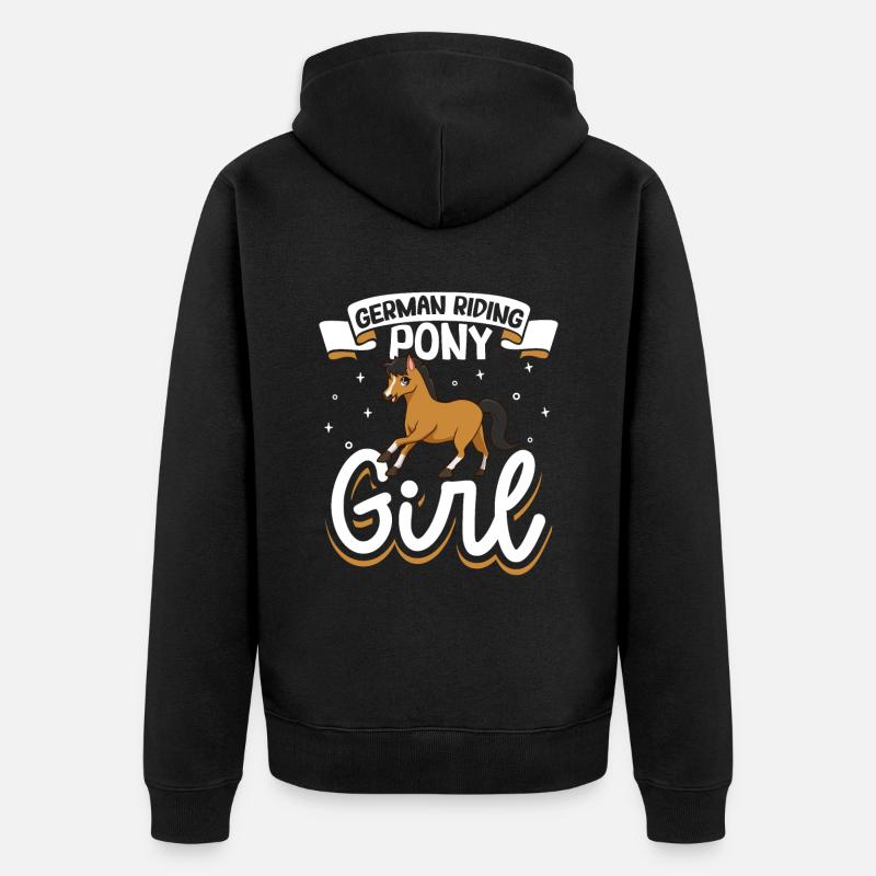 Poney d’équitation allemande - Veste à capuche bio Premium Unisexe - noir