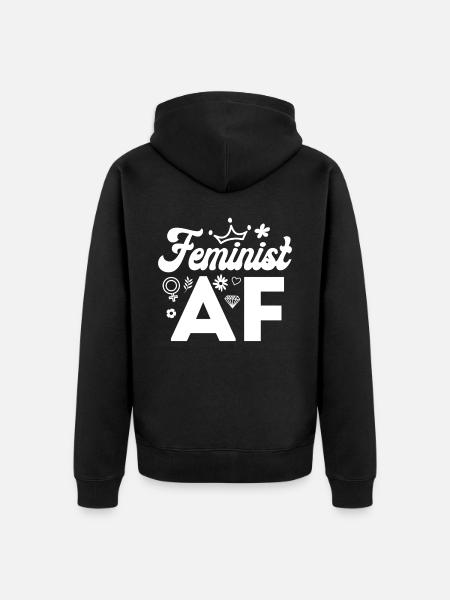 Feminist Feminist Af - Unisex Premium Organic Zip Hoodie - black