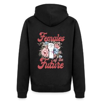 Femmes féministes du futur - Veste à capuche bio Premium Unisexe - noir - Dos - Nico (187cm)