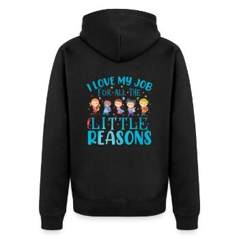 Montessori Teacher - Unisex Premium Organic Zip Hoodie - black - Back - Nico (187cm)