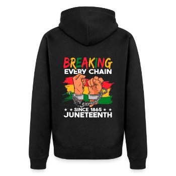 Briser toutes les chaînes depuis 1865 Juneteenth - Veste à capuche bio Premium Unisexe - noir - Dos - Nico (187cm)