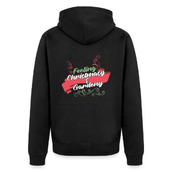 Hobbygärtner Garten Weihnachtlich - Unisex Premium Bio Zip Hoodie - Schwarz - Hinten - Nico (187cm)