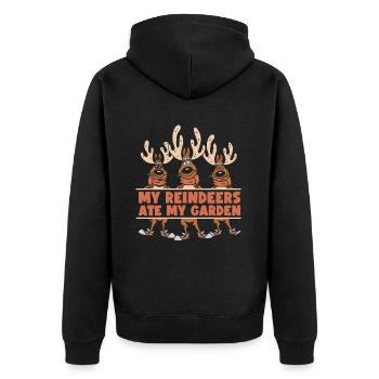 Hobby Gardener Garden Reindeer Garden Noël - Veste à capuche bio Premium Unisexe - noir - Dos - Nico (187cm)