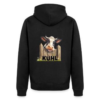 Kuhl - coole Kuh Kühe witzige Landwirte und Bauern - Unisex Premium Bio Zip Hoodie - Schwarz - Hinten - Nico (187cm)