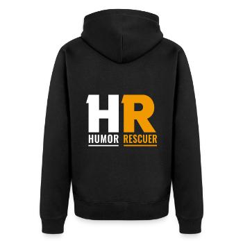Beruf: Hr-manager Im Personalwesen - Unisex Premium Bio Zip Hoodie - Schwarz - Hinten - Nico (187cm)