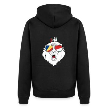 Seychellen - Unisex Premium Bio Zip Hoodie - Schwarz - Hinten - Nico (187cm)