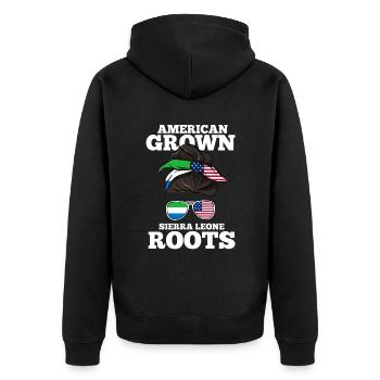 Sierra Leone - Unisex Premium Bio Zip Hoodie - Schwarz - Hinten - Nico (187cm)