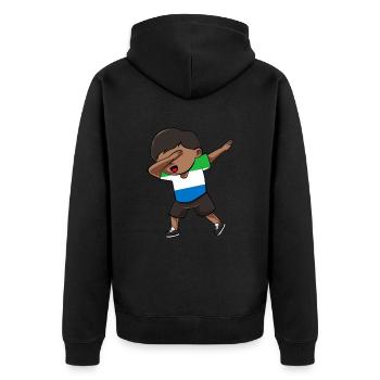 Sierra Leone - Unisex Premium Bio Zip Hoodie - Schwarz - Hinten - Nico (187cm)