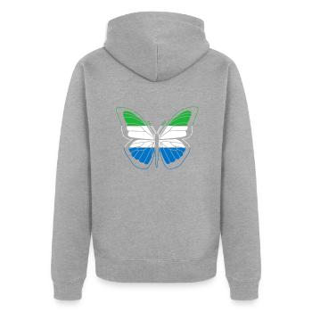 Sierra Leone - Unisex Premium Bio Zip Hoodie - Grau meliert - Hinten - Nico (187cm)