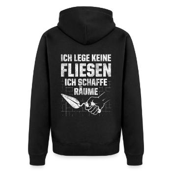 Fliesenlegen Für Fliesenleger Fliesenlegermeister - Unisex Premium Bio Zip Hoodie - Schwarz - Hinten - Nico (187cm)