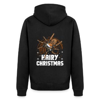 Hairy Christmas - Tarantula Owner - Unisex Premium Organic Zip Hoodie - black - Back - Nico (187cm)