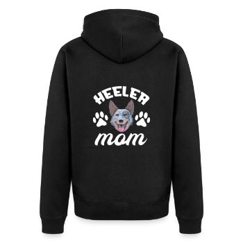 Australian Cattle Dog Mutter Hund Hunde Geschenk - Unisex Premium Bio Zip Hoodie - Schwarz - Hinten - Nico (187cm)