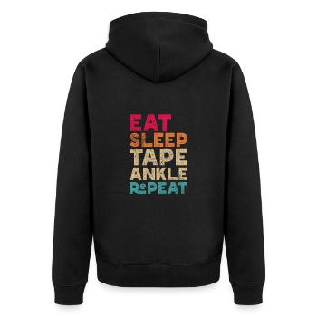 Sportmediziner Sportmedizin Athletiktrainer - Unisex Premium Bio Zip Hoodie - Schwarz - Hinten - Nico (187cm)
