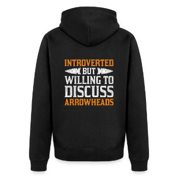 Pfeilspitzen Speerspitze Arrowhead Hunter - Unisex Premium Bio Zip Hoodie - Schwarz - Hinten - Nico (187cm)
