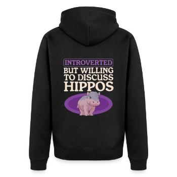 Bébé hippopotame | Hippopotames Hippos Cadeau - Veste à capuche bio Premium Unisexe - noir - Dos - Nico (187cm)