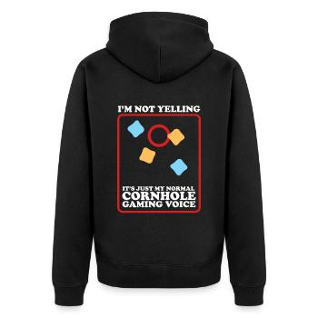 Cornhole Player Bean Bag Blind Hole Gift - Veste à capuche bio Premium Unisexe - noir - Dos - Nico (187cm)