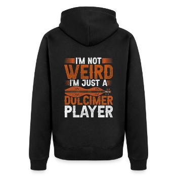 I'm Not Weird I'm Just A Dulcimer Player - Unisex Premium Bio Zip Hoodie - Schwarz - Hinten - Nico (187cm)