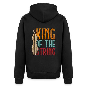Dulcimer Dulcimore Doucemore King Of The String - Unisex Premium Bio Zip Hoodie - Schwarz - Hinten - Nico (187cm)
