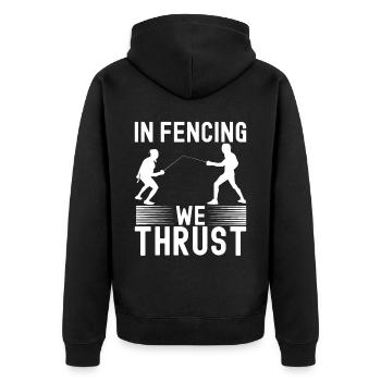 Fechten Fechtsport - Unisex Premium Bio Zip Hoodie - Schwarz - Hinten - Nico (187cm)