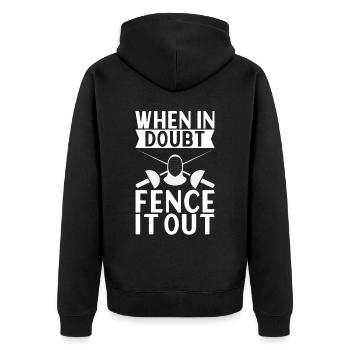 Fechten Fechtsport - Unisex Premium Bio Zip Hoodie - Schwarz - Hinten - Nico (187cm)