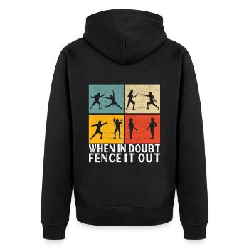 Fechten Fechtsport - Unisex Premium Bio Zip Hoodie - Schwarz - Hinten - Nico (187cm)