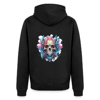Crâne Crâne Crâne Squelette Os - Veste à capuche bio Premium Unisexe - noir - Dos - Nico (187cm)