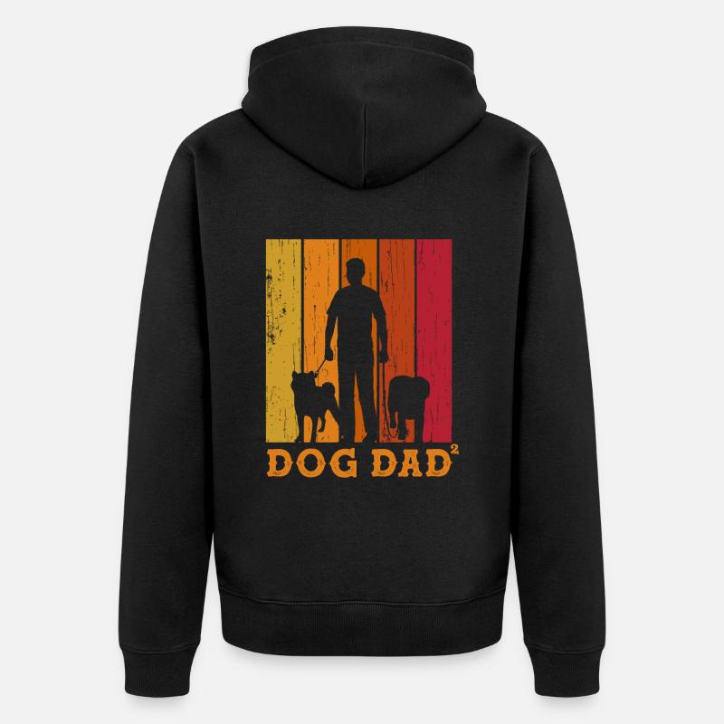 Rétro Dog Dad High 2 - Veste à capuche bio Premium Unisexe - noir