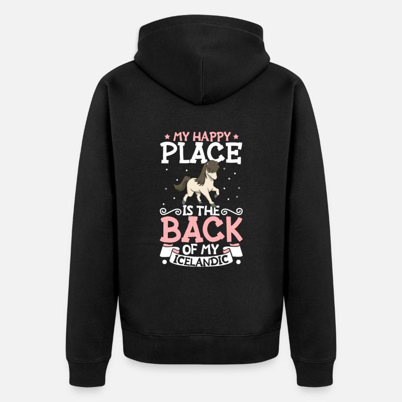 Mon endroit préféré - Islandais - Veste à capuche bio Premium Unisexe - noir
